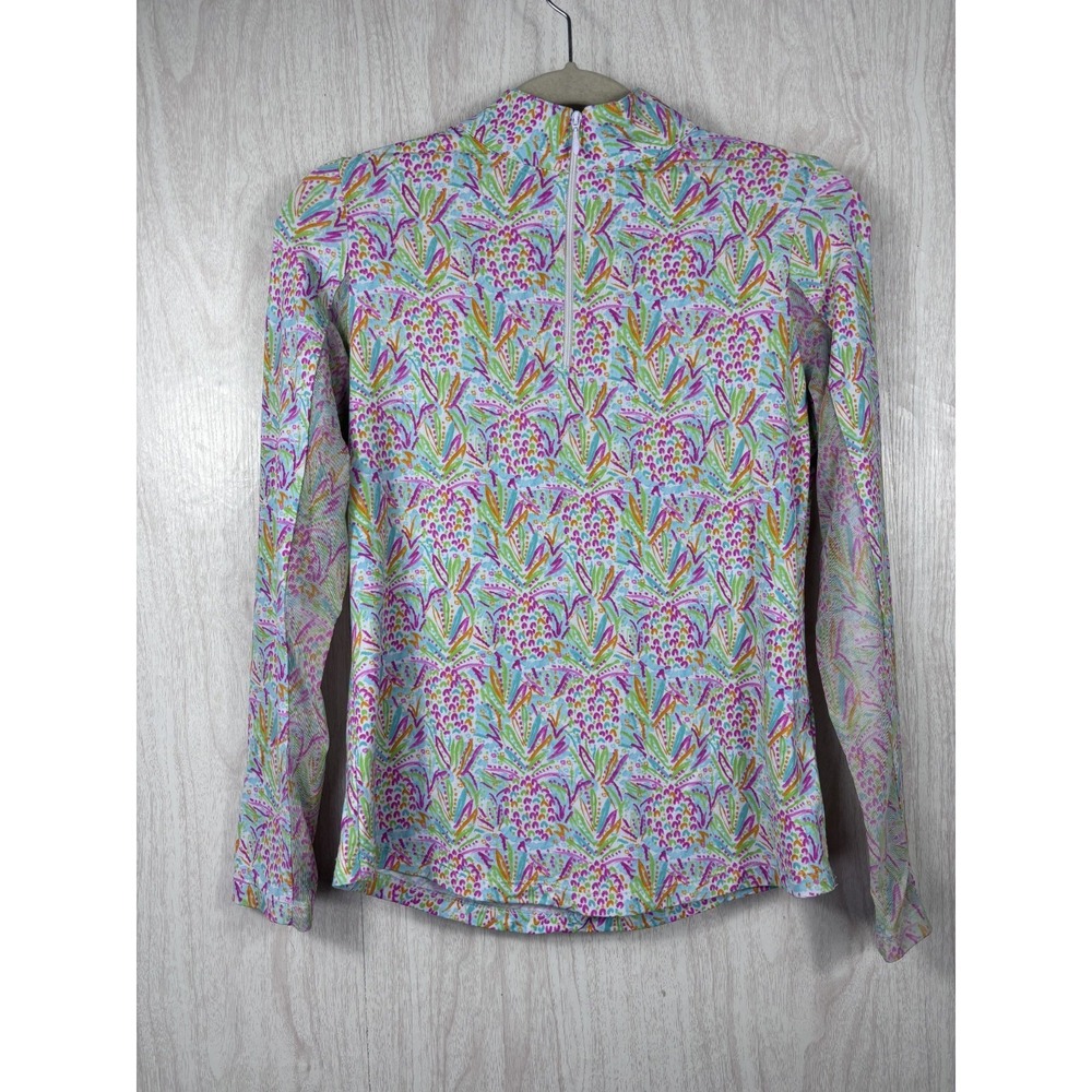 IBKUL IceFil Top XS Tropical Print UPF 50 Cooling Golf Tennis Preppy Resort